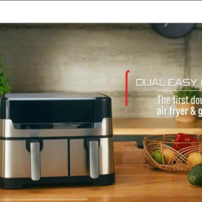 Nồi chiên không dầu điện tử Tefal Dual Easy Fry & Grill EY905D10 - 8.3L Hàng chính hãng