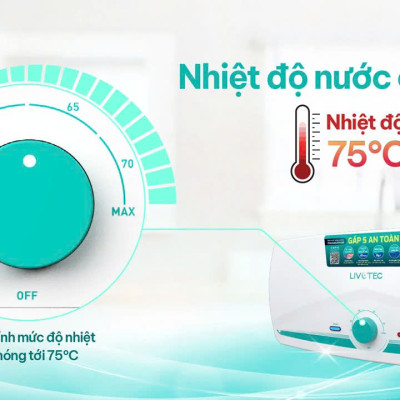 Bình nước nóng 20L Livotec LWH-ID20 5 cấp an toàn - Miễn phí vận chuyển toàn quốc - Bảo hành 24 tháng - Hàng chính hãng