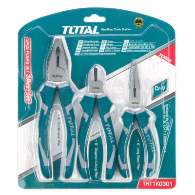 BỘ 3 KÌM CẮT, KÌM RĂNG VÀ KÌM MỎ DÀI TOTAL THT1K0301 - HÀNG CHÍNH HÃNG