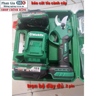 Kéo cắt cành pin WORKFIX WF-CP30BL, Động cơ Không chổi than, Màn hình led hiển thị- Bảo hành chính hãƞg.