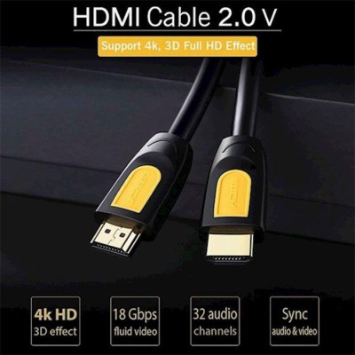Ugreen UG60357HD101TK 20M 4K30HZ HDMI 1.4 cáp màu đen đầu vàng - HÀNG CHÍNH HÃNG