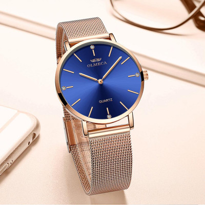 Đồng hồ thạch anh OLMECA 0839L  nữ Dây đeo bằng thép không gỉ Thời trang Đồng hồ đeo tay 3ATM đa chức năng