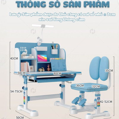 Bộ bàn ghế học sinh thông minh chống gù Tundo đa năng cho bé trai, bé gái