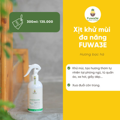 Xịt khử mùi đa năng Fuwa3e 300ml khử mùi phòng tủ quần áo xe hơi thú cưng