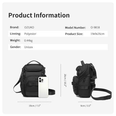 Túi đựng chân thả OZUKO Nhiều túi Túi đi xe máy ngoài trời Túi thắt lưng chống nước