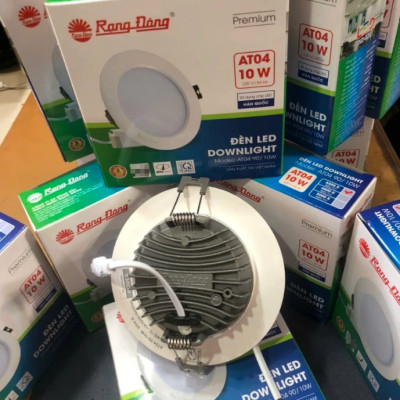 Đèn LED âm trần Downlight AT04 10W Rạng Đông lỗ khoét D90 ánh sáng 6500K - Hàng chính hãng