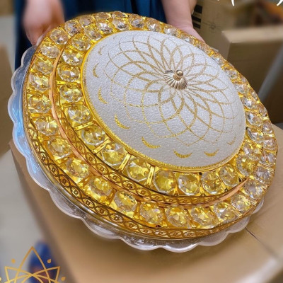 Đèn trần ELYSIA pha lê loại to D500mm phong cách sang trọng trang trí hiện đại - 3 chế độ ánh sáng 