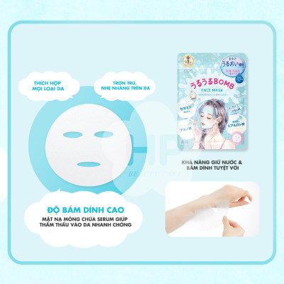 Mặt Nạ Cấp Ẩm Chuyên Sâu Và Dưỡng Mịn Da Kose Clear Turn Gomenne Bare Face Mask (7 Miếng)