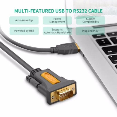 Ugreen UG20210CR104TK 1M Cáp tín hiệu chuyển đổi USB 2.0 sang COM RS232 cao cấp - HÀNG CHÍNH HÃNG