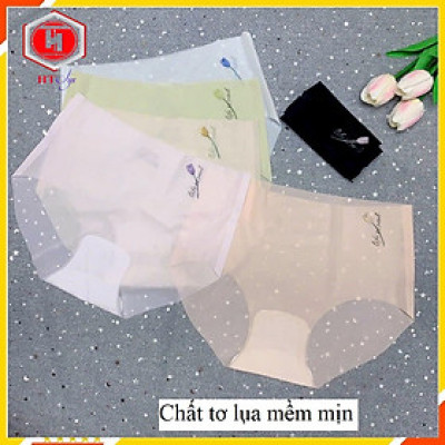 Bộ 5 Quần Lót Nữ, Quần Sịp Nữ, Quần Lót Nữ Không Viền, Chất Su Tơ Cao Cấp In Hình Hoa Tulip, Quần Xì Nữ