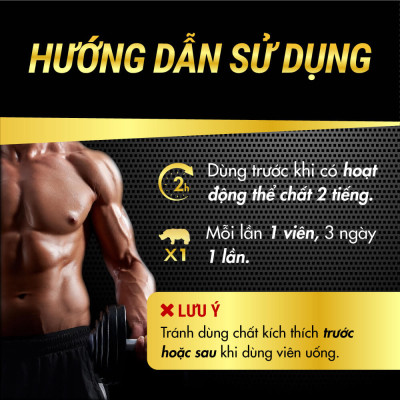 Viên uống phục hồi và tăng cường sức khỏe sinh lý nam giới Powergra Rino - Vỉ dùng thử 1 viên