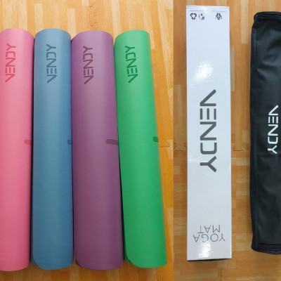 Thảm Yoga Chống Trượt Cao Su Định Tuyến VENDY Siêu Bám Tay, Chính Hãng Đài Loan - Tặng Kèm Túi Thảm