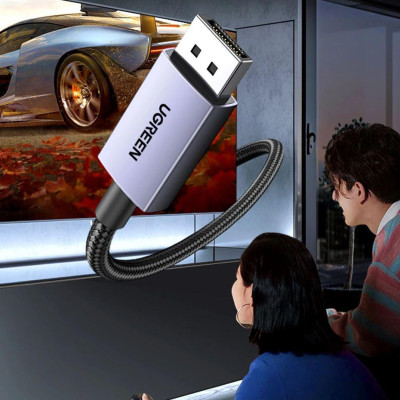 Ugreen UG15383DP118TK 1M DP 2.1 16K30Hz 10K60Hz 8K120Hz 4K144Hz Cáp Displayport hỗ trợ độ phân giải cao dây bọc dù - HÀNG CHÍNH HÃNG