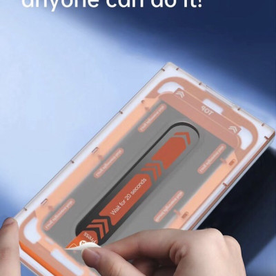 Kính cường lực Wiwu tự lấy bụi Dành Cho Iphone Có Màng Che Loa, Chống Vân Tay, Chống Dầu - Hàng Chính Hãng