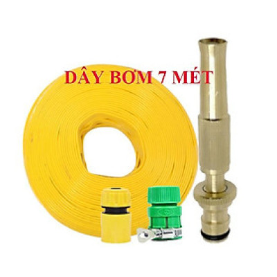 ️ Bộ dây vòi xịt nước rửa xe, tưới cây , tăng áp 3 lần, loại 7m, 10m 206587 cút sập,+ móc khoá