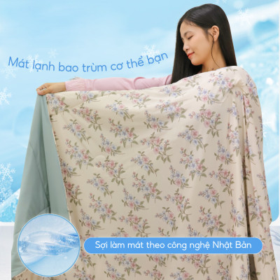 [CHĂN HÈ MÁT LẠNH] Mền lạnh I Cool Advance NIN House NM8033 160x210cm | Chần Ice Silk lạnh như tencel, Chăn điều hoà nhiều độ