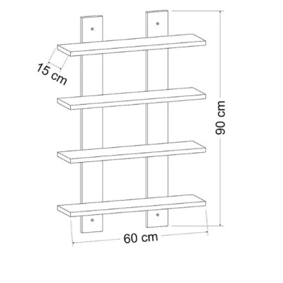 Kệ Gỗ Treo Tường 4 Tầng Tundo CTKT504 KT 90x60x15cm