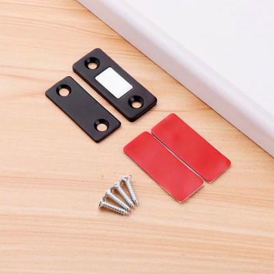COMBO 2 Nam Châm Gắn Cánh Tủ, Giữ Cánh Cửa Có Lực Hút Mạnh - Giữ Chốt Cánh Tủ Quần Áo, Ngăn Kéo, Tủ Bếp Tiện Lợi, LOẠI THẲNG - MÀU BẠC