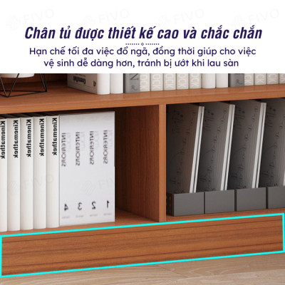 Kệ Sách Đứng Để Sàn FIVO Mã FB70 Chất Liệu Gỗ MDF Chống Thấm Bề Mặt Cực Tốt, Chia Ngăn Tiện Lợi, Kiểu Dáng Hiện Đại (Kích thước 80x24x178cm)
