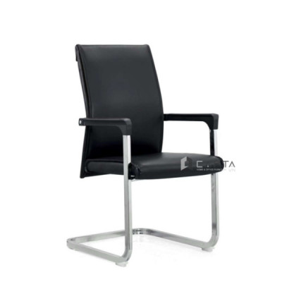 Ghế phòng họp nệm giả da CV4601-P Nội thất Capta Ghế trình ký nệm da pvc màu đen chân thép cố định tại hcm
