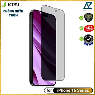 Miếng Dán Cường Lực Chống Nhìn Trộm JCPAL Preserver Privacy cho iPhone 16/ 16 Plus/ iPhone 16 Pro/ iPhone 16 Promax_ Hàng chính hãng