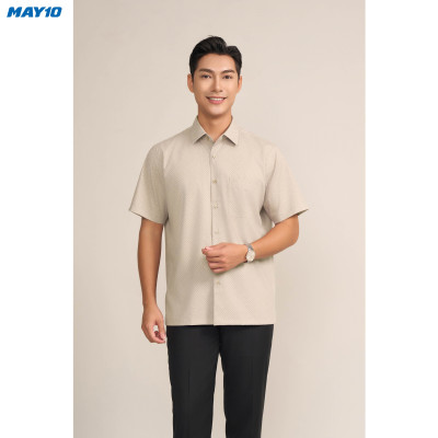 Sơ mi nam cộc tay May10 form RegularFit mã 010124195ONGB AH386