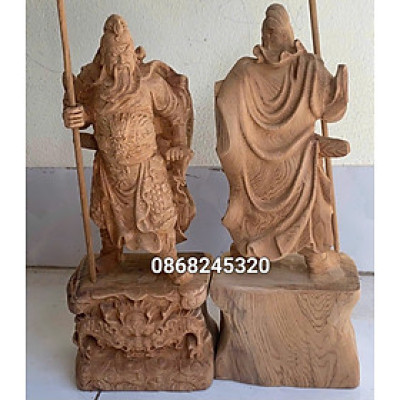 Tượng quan công trấn ải bằng gỗ ngọc am thơm nức kt cao 30×11×9cm 