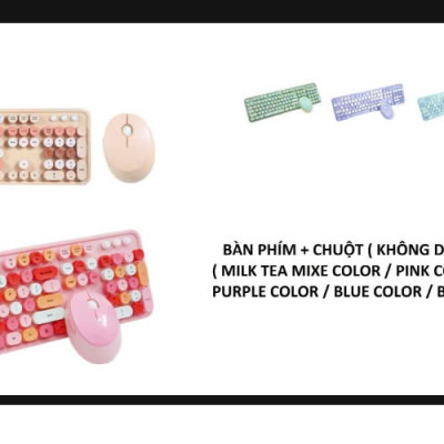 Bộ bàn phím và chuột không dây MOFII SWEET đa dạng màu sắc thiết kế nút tròn hiện đại - HÀNG CHÍNH HÃNG