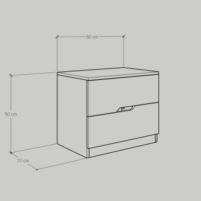 [Happy Home Furniture] DASH , Táp đầu giường - 2 ngăn kéo , 60cm x 40cm x 50cm ( DxRxC), THK_056