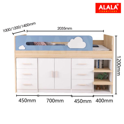 Giường tầng thấp ALALA163 đa năng/ Miễn phí vận chuyển và lắp đặt/ Đổi trả 30 ngày/ Sản phẩm được bảo hành 5 năm từ thương hiệu ALALA/ Chịu lực 700kg