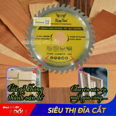 LƯỠI CƯA - LƯỠI CẮT GỖ 125-40 RĂNG KINGTOM VÀNG – CHẤT LƯỢNG VÔ ĐỊCH PHÂN KHÚC GIÁ RẺ!