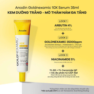 Kem dưỡng sáng, mờ thâm nám đa tầng Goldnexamic 10X Anodin Hàn Quốc 35ml