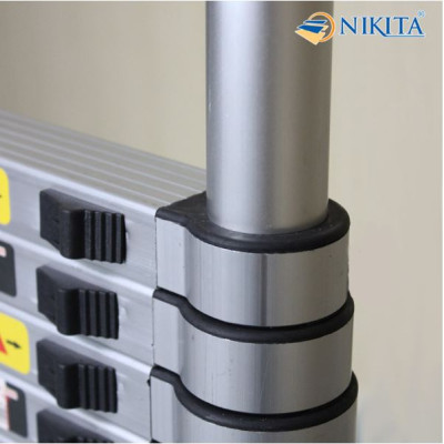 Thang rút đơn đai nhôm bền bỉ, ống thang dày chắc, chân thang chống trượt, chính hãng Nikita