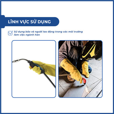 Găng tay da thợ hàn Ansell 43-216 làm việc trong môi trường có nhiệt độ độ cao