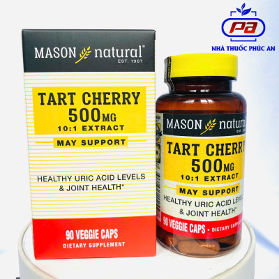 Viên uống hỗ trợ giảm acid uric Gout MASON NATURAL Tart Cherry Mỹ 90 viên giúp giảm đau xương khớp
