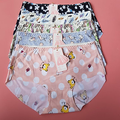 Combo 5 chiếc quần lót nữ thun lạnh chất vải co giãn 4 chiều điều hòa cực thông thoáng họa tiết 3D trẻ trung