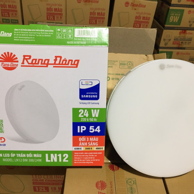 Đèn LED ốp trần đổi 3 màu Ánh Sáng Rạng Đông Model:  LN12 ĐM 300/24w