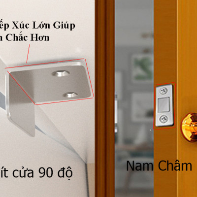 Nam Châm Hít, Giữ Ngăn Kéo, Cửa Tủ Vuông 90 Độ KUNBE, Không Cần Khoan, Chắc Chắn, Siêu Tiện Ích