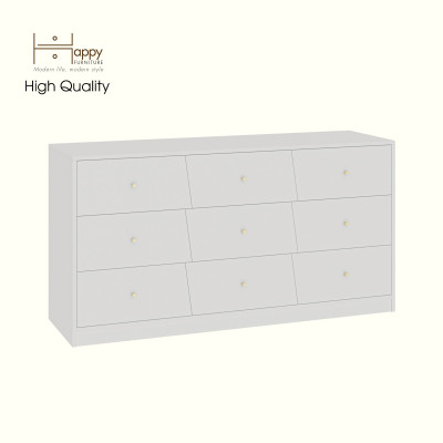 HAPPY FURNITURE , Tủ lưu trữ 9 ngăn kéo - DALEY ,THK_347 , 149cm x 45cm x 77cm DxRxC