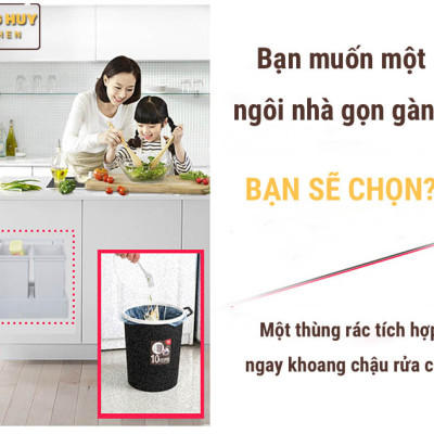 Thùng rác âm tủ bếp nhấn mở tự động cam kết chính hãng Grob