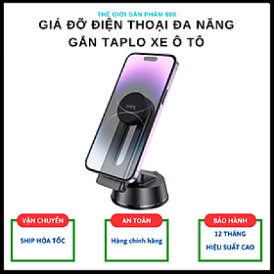 Giá đỡ điện thoại cao cấp từ tính tiện lợi dành cho vị trí taplo ô tô, chắc chắn hoco H16 - Hàng chính hãng