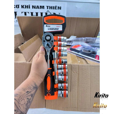 Bộ khẩu 12 món loại lớn 1/2 từ số 10-24mm cao cấp sửa chữa gia đình thương hiệu Kirito và Kamos