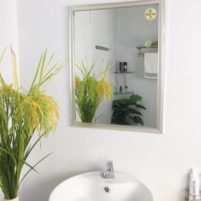 Gương phòng tắm màu trắng bạc Kibath KT 45x60 cm