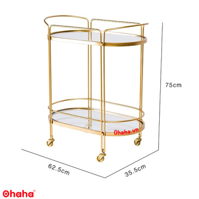 KỆ TRANG TRÍ PHÒNG KHÁCH SANG TRỌNG CÓ BÁNH XE CAO CẤP OHAHA - KTT025