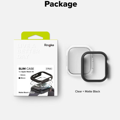 Bộ 2 ốp cho Apple Watch 10 RINGKE Slim 46mm / 42mm - Hàng Chính Hãng