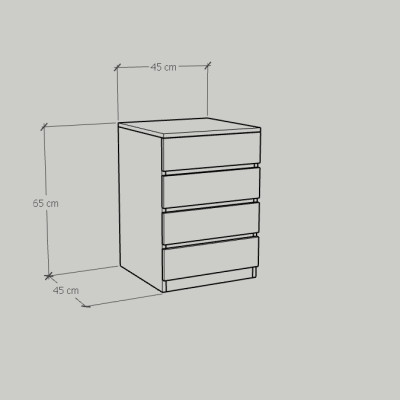 [Happy Home Furniture] OLA, Tủ lưu trữ 4 ngăn kéo, 45cm x 45cm x 65cm ( DxRxC), THK_094