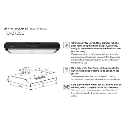 [New] Máy Hút Mùi Âm Tủ Hafele HC-B705B 533.87.797 | Hàng chính hãng