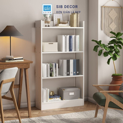 Kệ Sách Gỗ 4 Tầng SIB Decor KS2561 Thiết Kế Hiện Đại Dễ Lắp Ráp