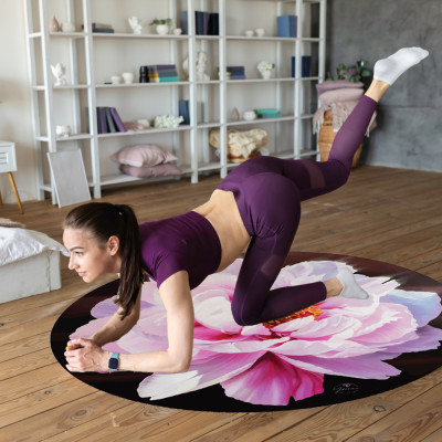 Thảm Yoga tròn cao cấp chính hãng Yvonne (TẶNG KÈM 3 PHẦN QUÀ) dày 2,5mm, chất liệu cao su, bề mặt BÁM - NHÁM chống trơn trượt, thấm hút mồ hôi, kèm túi đựng thảm và dây buộc thảm, dễ vệ sinh thảm, thảm bền đẹp, sang xịn