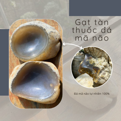 Gạt tàn thuốc đá mã não NHASAN GTT02 Sang Trọng & Độc Đáo nặng 500gr (KT: 9 x 12cm)